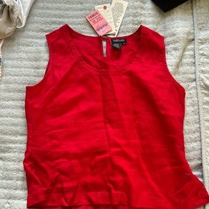 NWT Willie Smith red linen tank